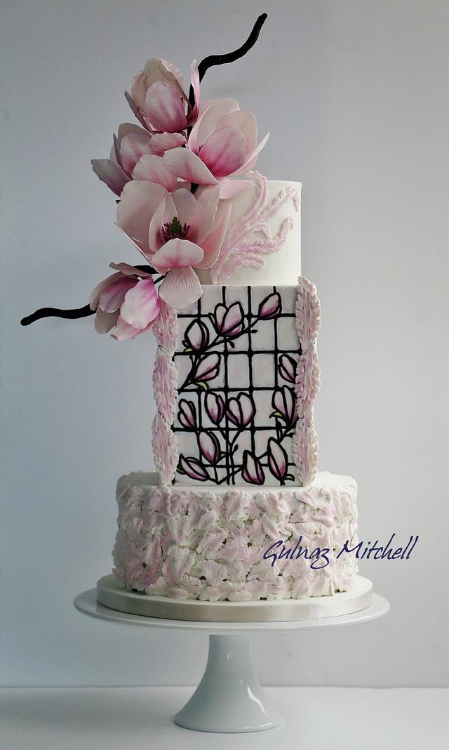 Magnolia cake - Decorated Cake by Jitkap - CakesDecor