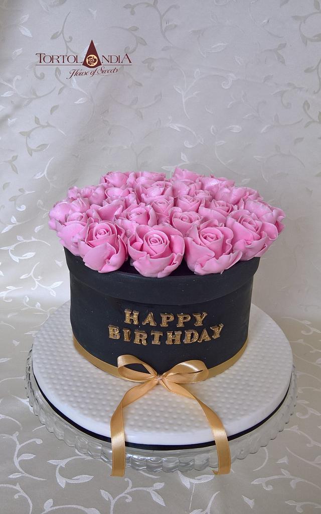 Birthday cake with roses