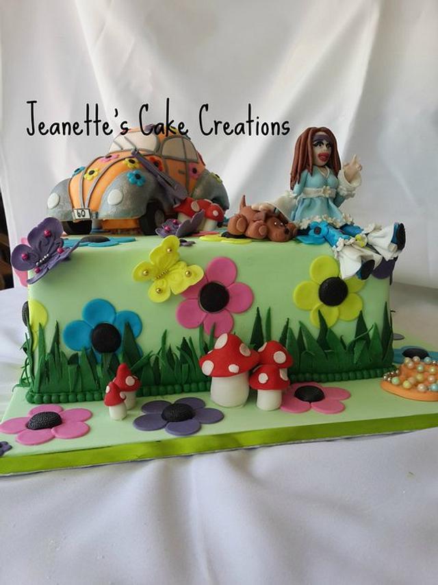 Fun 60's Cake Decorated Cake by Cake CakesDecor