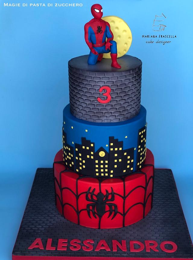 Spiderman cake - Decorated Cake by Mariana Frascella - CakesDecor