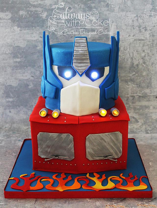 Optimus Prime Transformer Cake - Decorated Cake by - CakesDecor