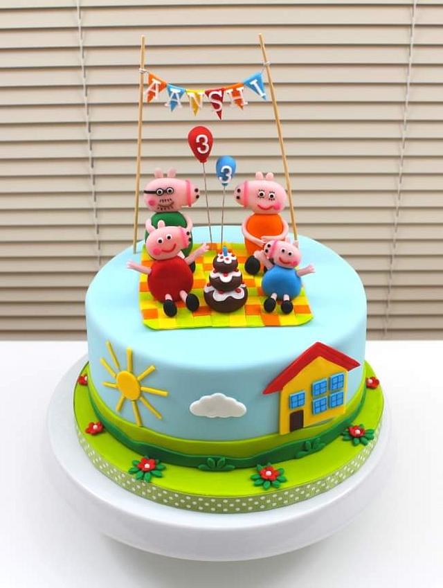 Peppa Pig Theme Cake - Decorated Cake by Shilpa Kerkar - CakesDecor