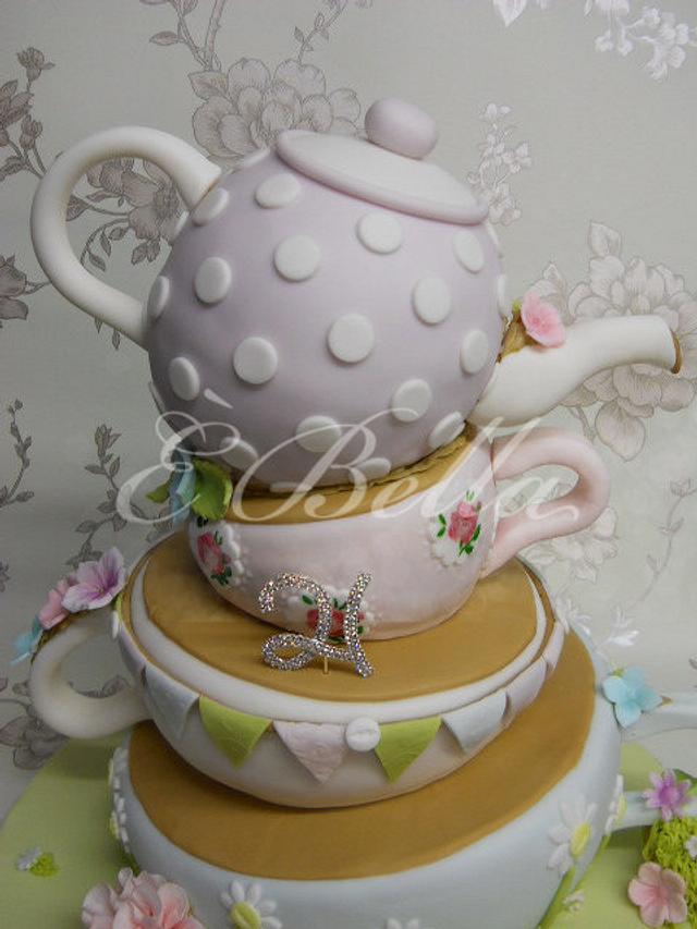 Teapot Cake - Decorated Cake by EBella - CakesDecor