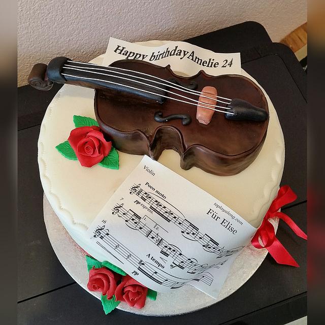 Violin cake - Decorated Cake by designed by mani - CakesDecor