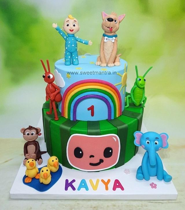 1st birthday cake kids cocomelon theme cake - Decorated - CakesDecor