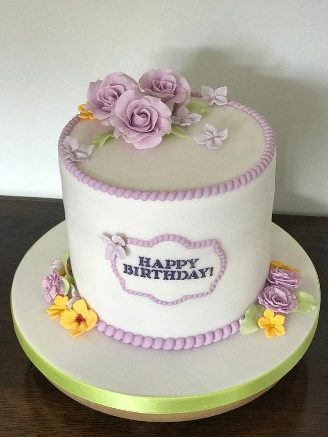 Lilac Birthday Cake - Decorated Cake by Lorraine Yarnold - CakesDecor