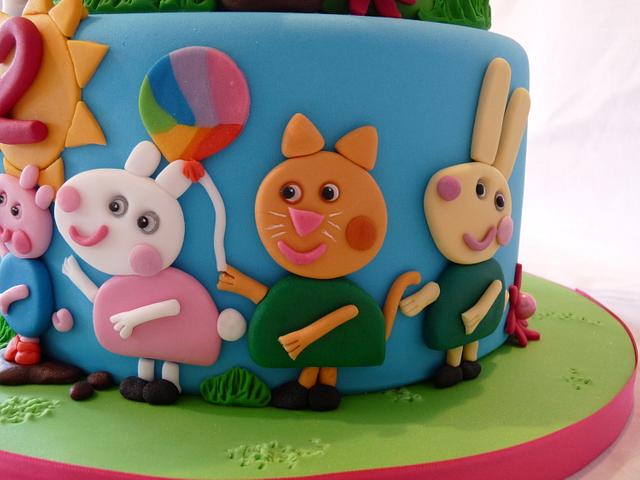 TWO TIERED PEPPA PIG CAKE - Cake by Grace's Party Cakes - CakesDecor