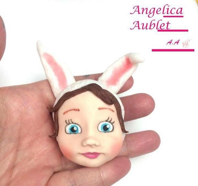 Tutorial little girl head Decorated Cake by Angelica CakesDecor