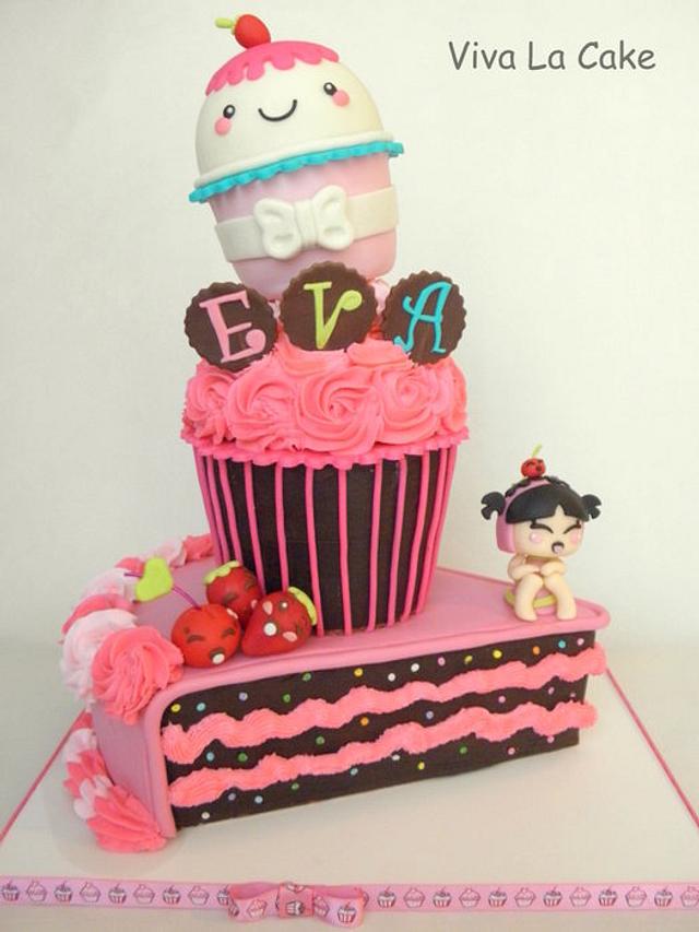 Kawaii Cupcake - Decorated Cake by Joly Diaz - CakesDecor