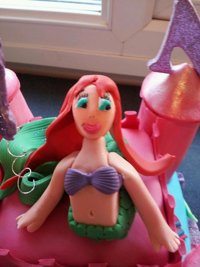 little mermaid under the sea castle cake
