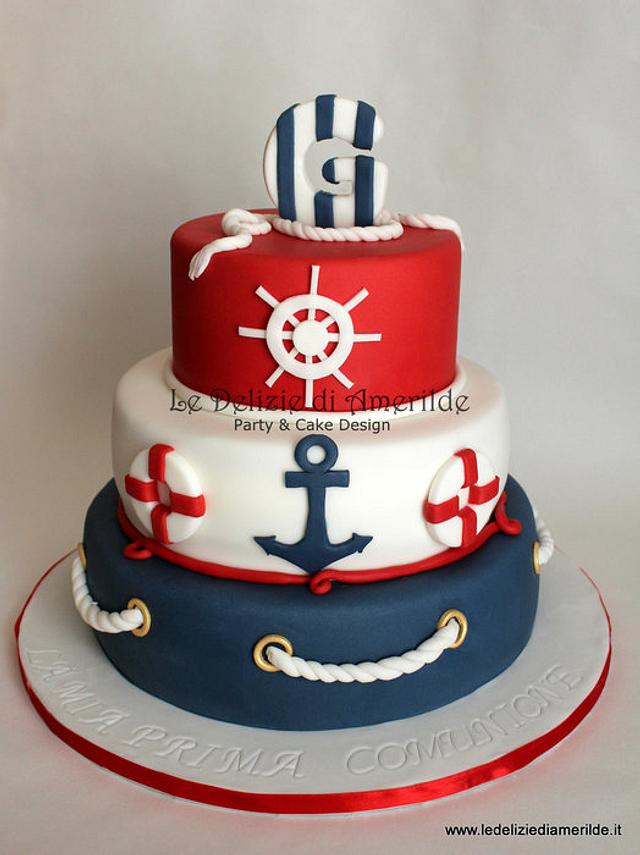 Gabriel Navy Style - Decorated Cake by Luciana Amerilde - CakesDecor