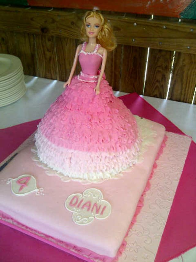 Balgown Barbie in Ombre Pink - Decorated Cake by Willene - CakesDecor