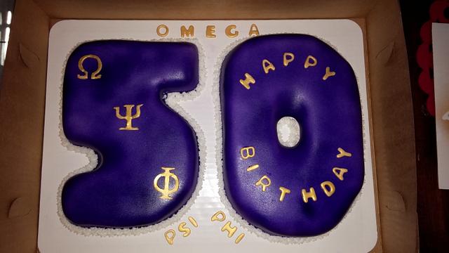 Omega Psi Phi Decorated Cake by Chrystal Morgan CakesDecor