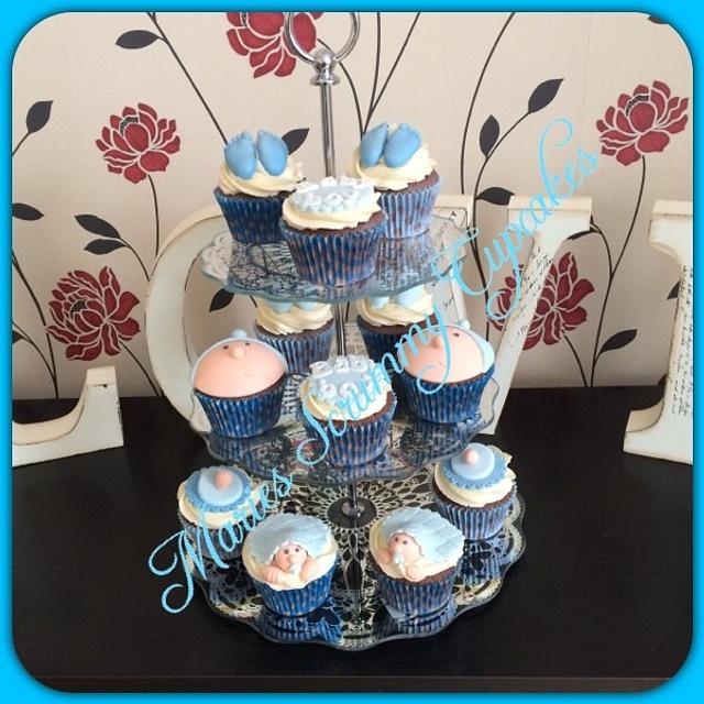 Baby boy cupcakes - cake by Mariescakes - CakesDecor