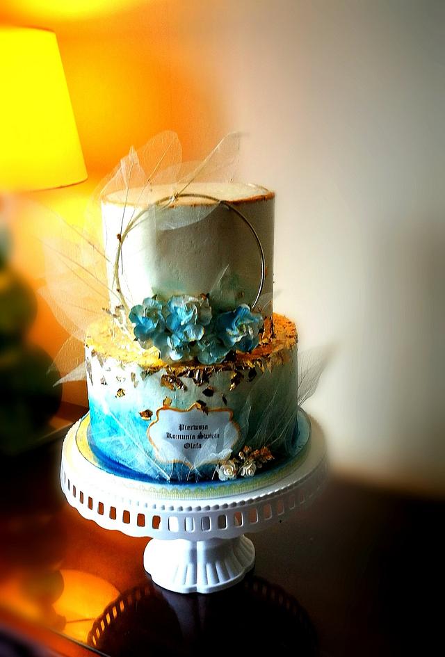 Blue cake - Cake by Martha Roz Designs - CakesDecor