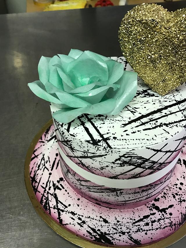 Hand painted Sharp edge Cake Cake by Duygu Tugcu CakesDecor