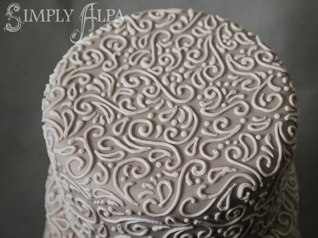 Piped Swirls Wedding cake