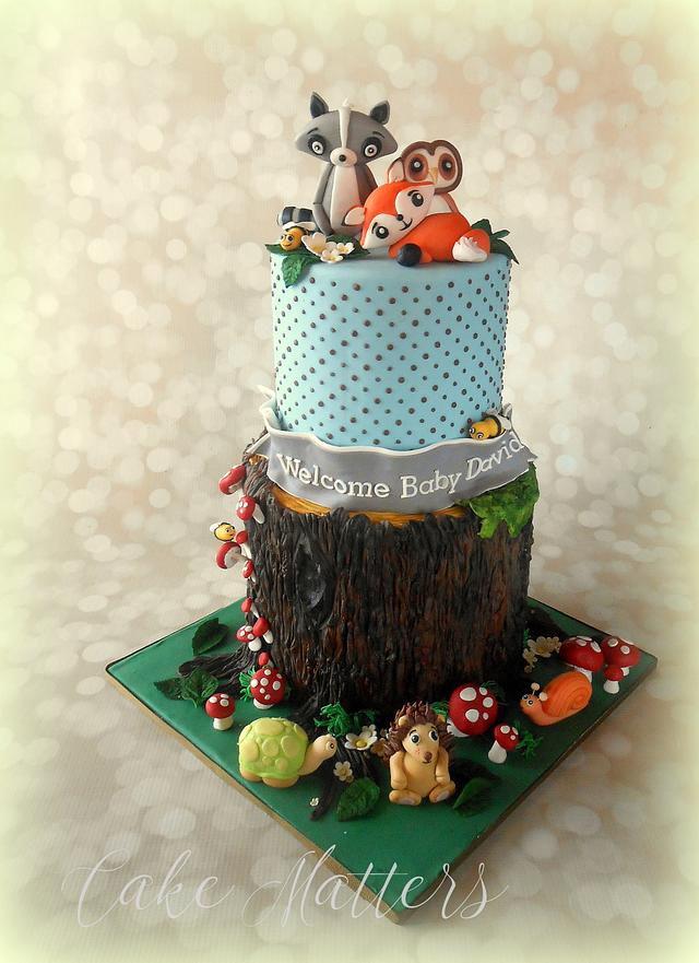 Woodland Animal Baby Shower - Decorated Cake by - CakesDecor