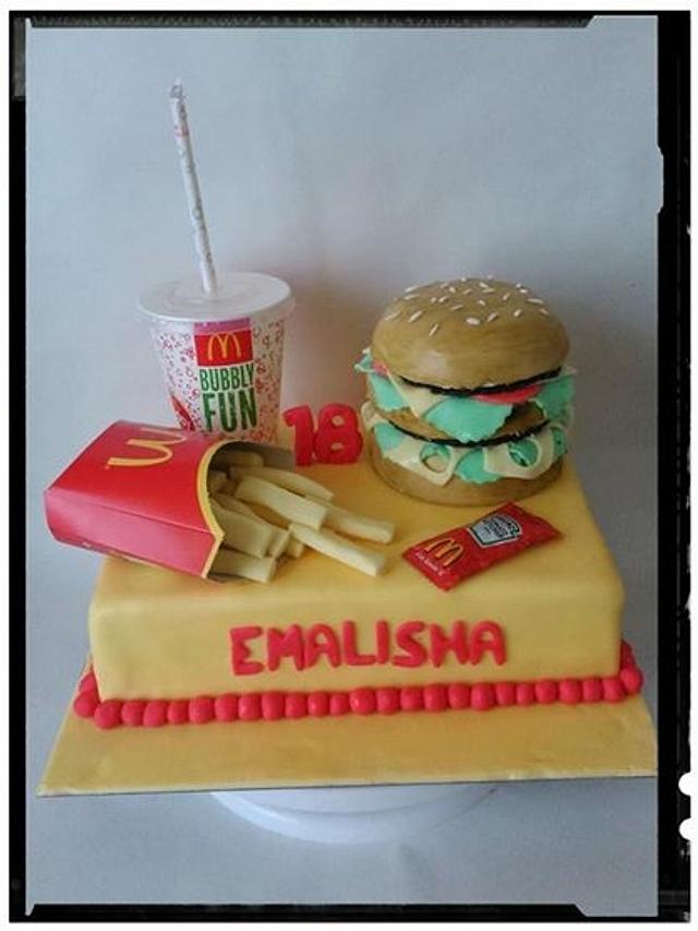 Mcdonalds themed cake - Decorated Cake by Cake Wonderland - CakesDecor