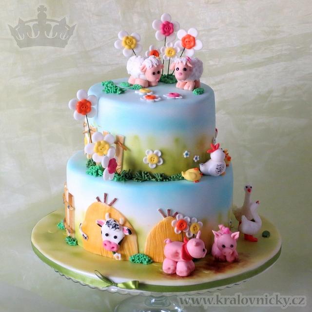 Animal farm for twins - Decorated Cake by Eva Kralova - CakesDecor