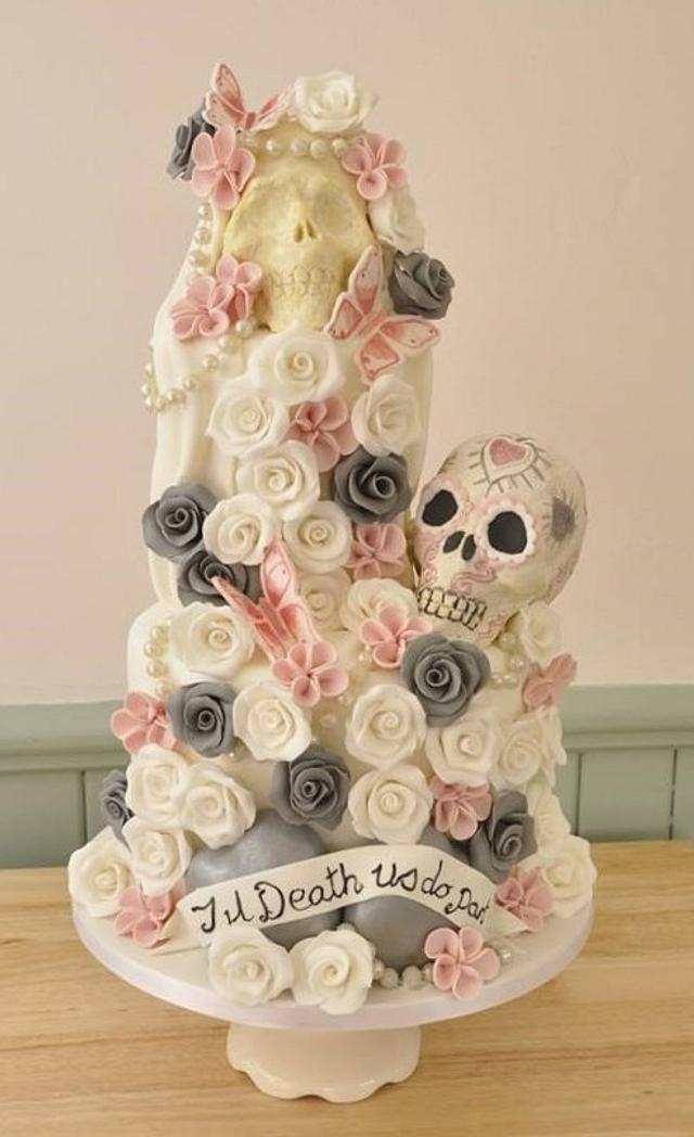 Skull Wedding Cake Cake By Wendy Cakesdecor