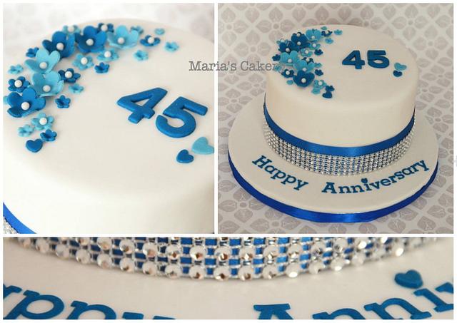 Sapphire Anniversary Cake - Decorated Cake By Maria - CakesDecor