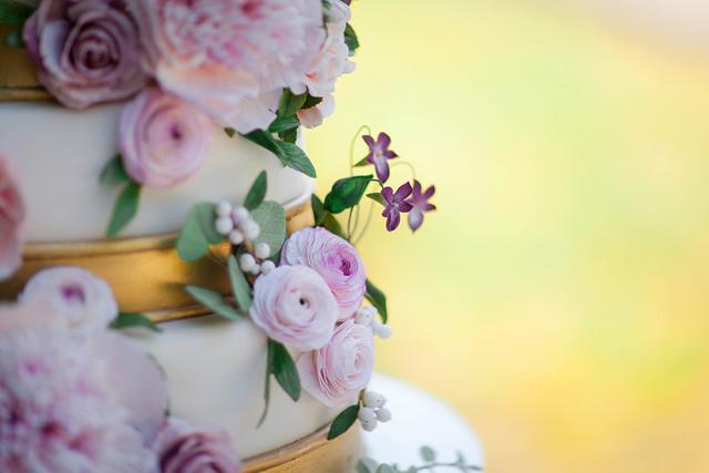 Romantic Sugar Flower Wedding Cake