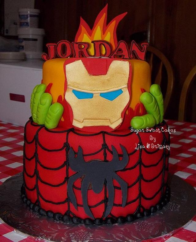 Spiderman/Iron Man birthday cake - spiderman post - Imgur
