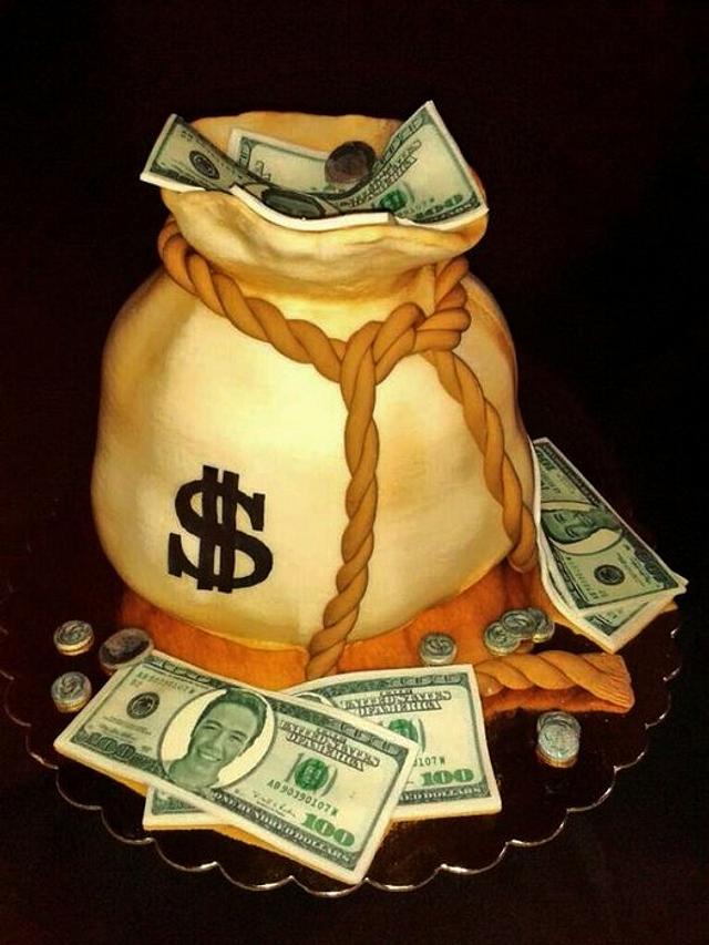 Money bag Decorated Cake by Reposteria El Duende CakesDecor