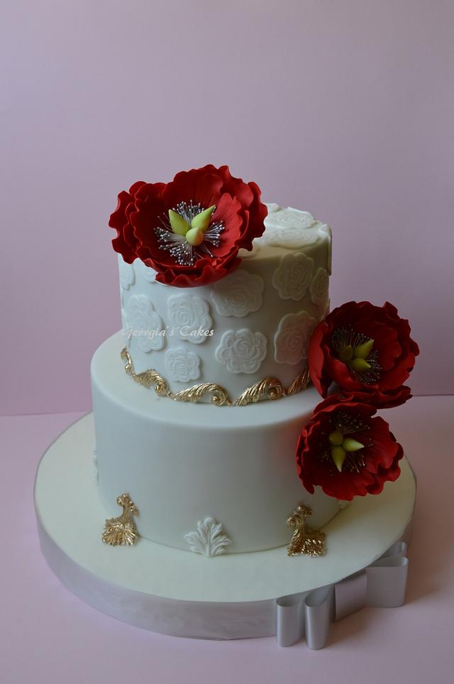 Peony wedding cake - Decorated Cake by Georgia´s Cakes - CakesDecor