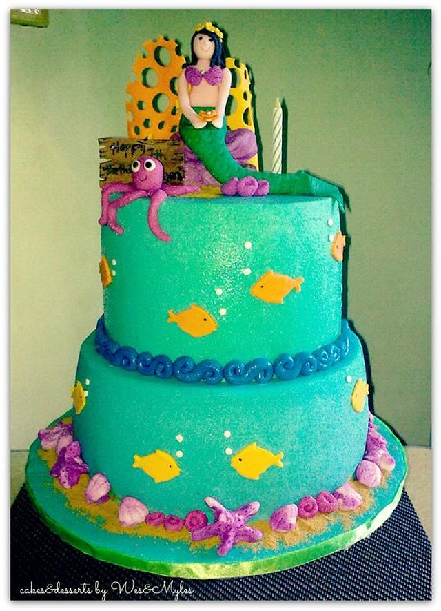 Mermaid Under The Sea Themed Cake Cake By Tina Salvo Cakesdecor