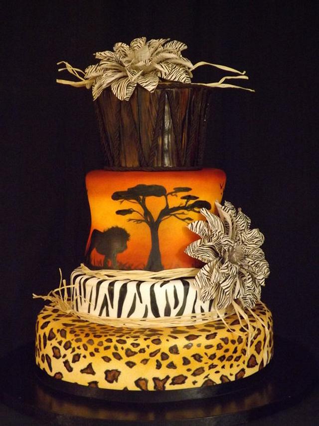 Two Tier Jungle Animal Cake |Tropical Cake | Elephant and Giraffe Cake –  Liliyum Patisserie & Cafe