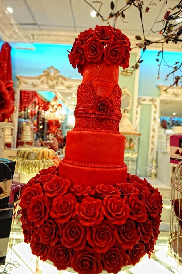 ROSES ARE RED..... VALENTINE WEDDING CAKE !!! - Cake by - CakesDecor