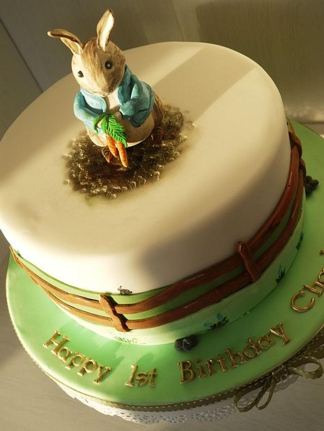 Peter Rabbit 1st Birthday Cake - Cake by Scrummy Mummy's - CakesDecor