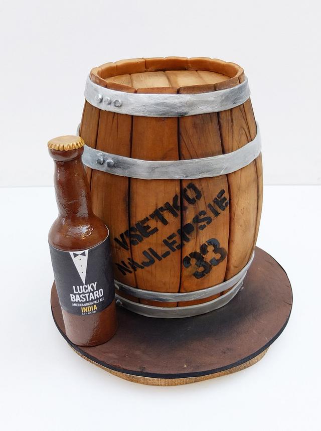 Beer keg and beer bottle Cake by SWEET architect CakesDecor