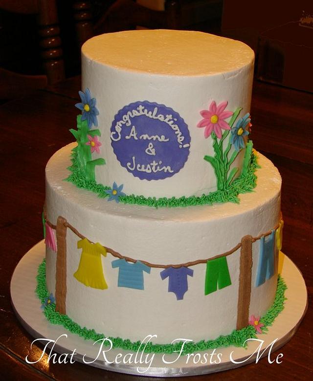 Baby Clothes Shower Cake
