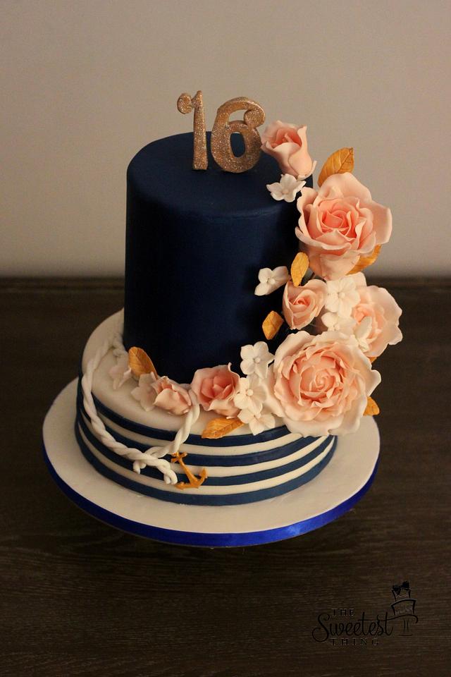 Nautical sweet 16 - cake by The Sweetest Thing - CakesDecor