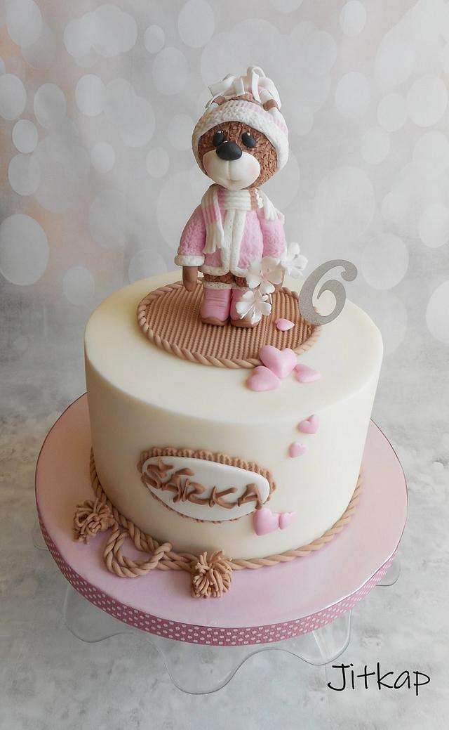 flowers cake and teddy bear