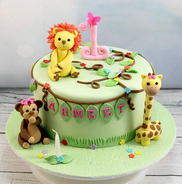 Girls Jungle cake - Decorated Cake by Kake Krumbs - CakesDecor