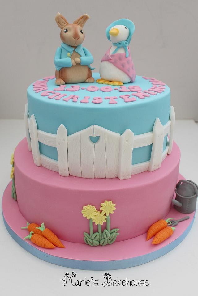 Peter Rabbit Christening Cake - Decorated Cake by Marie's - CakesDecor