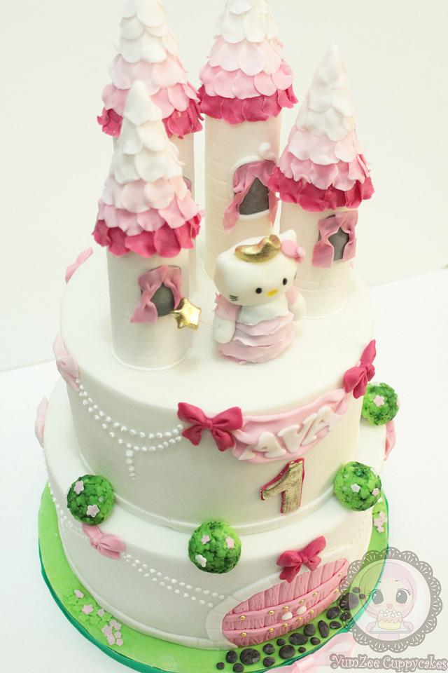 Hello Kitty Castle Cake - Decorated Cake by - CakesDecor