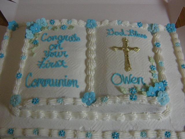 first communion cake - Decorated Cake by CC's Creative - CakesDecor