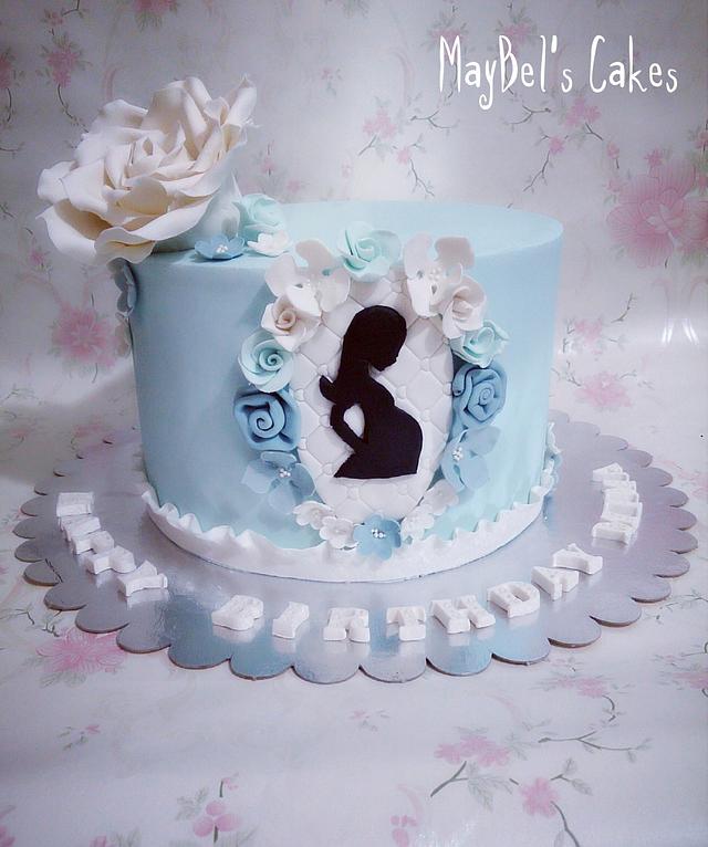 Two Piece Pregnant Lady Silhouette Cake Topper – Burnt Island Occasions LTD