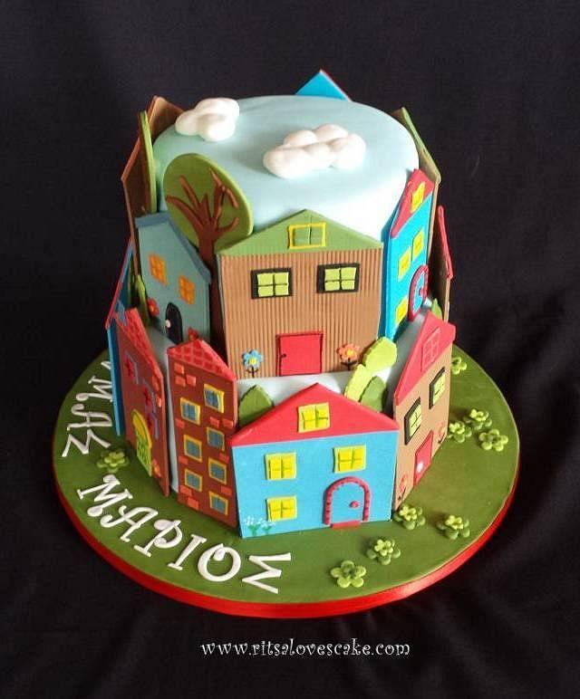 Houses cake - Cake by Ritsa Demetriadou - CakesDecor