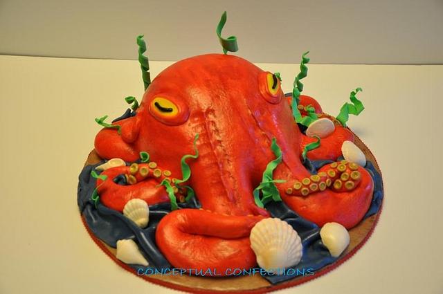 Red Octopus Cake