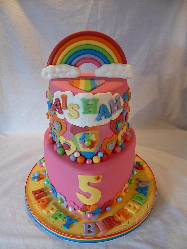 Rainbow Prism Cake Strips | Rainbow Cake | Rainbow Cake Strips | Girls Cake  | Happy Birthday Cake Ideas | Heart Cake | Rainbow Heart Cake | Edible Cake  Strips