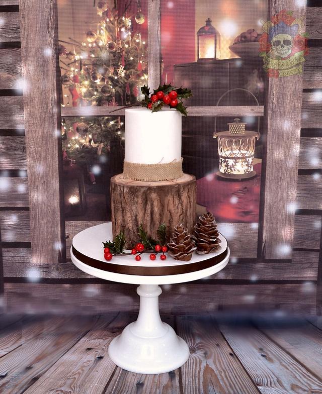 Rustic Christmas Cake - Cake by Karen Keaney - CakesDecor