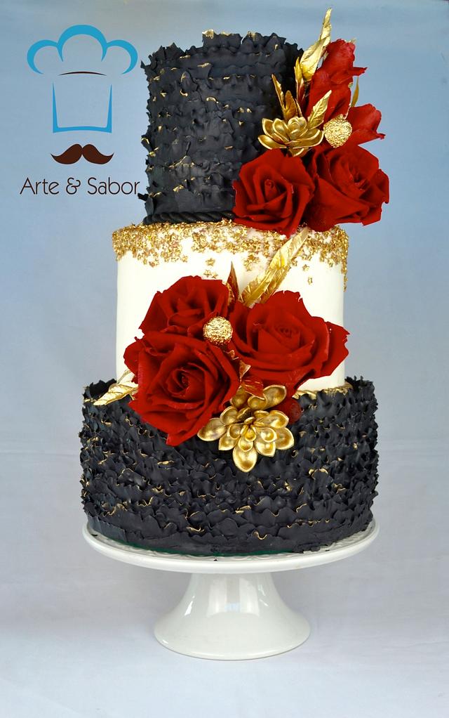 Black, Red and Gold Fabulous - Cake by JosÃ© Pablo - CakesDecor