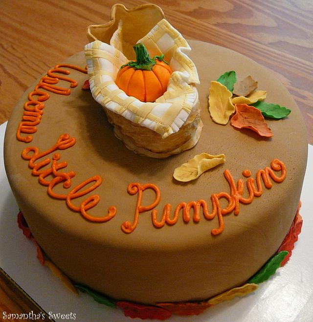 Welcome Little Pumpkin - Decorated Cake by Samantha Eyth - CakesDecor