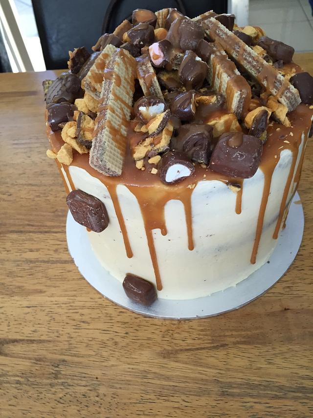 Chocolate caramel drip cake Cake by Chrissy CakesDecor